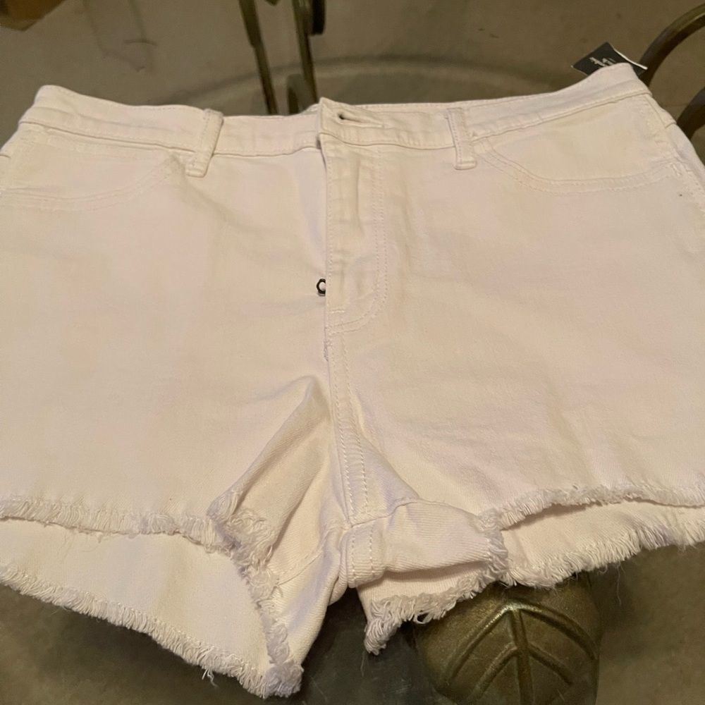 Abercrombie & Fitch white denim shorts